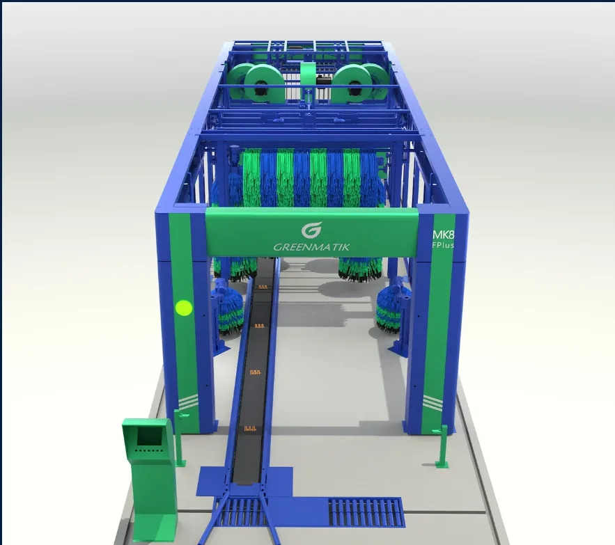 Render frontal del túnel de lavado MATIK'S MK8